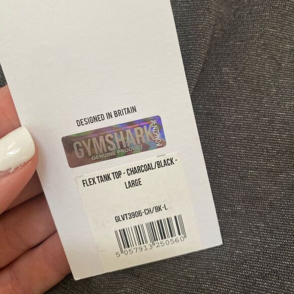 NWT Gymshark Flex tank top Charcoal/Black large BRAND NEW - Picture 5 of 5